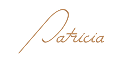 Patricia logo in brass